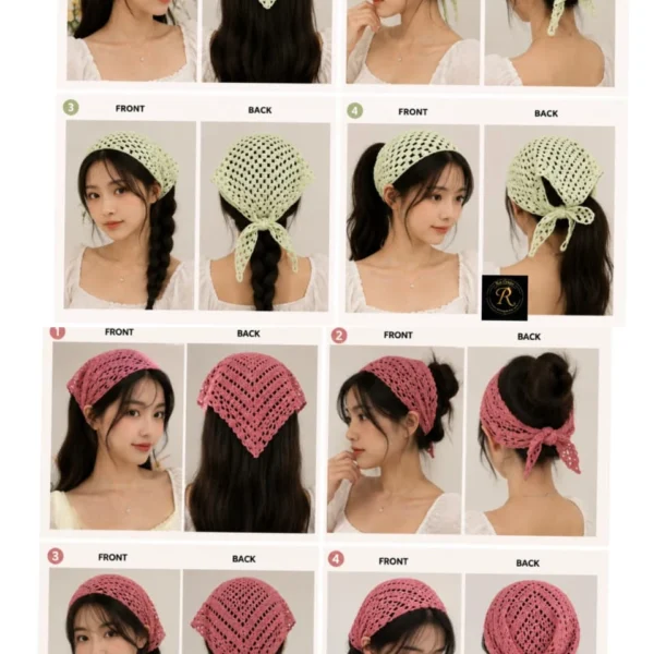 Rai Origin Handcrafted Granny Square Crochet Bandana & Hair Kerchief Collection