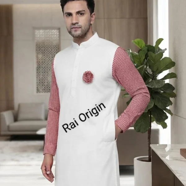 Men’s White Normal designer Panjabi/ kurta