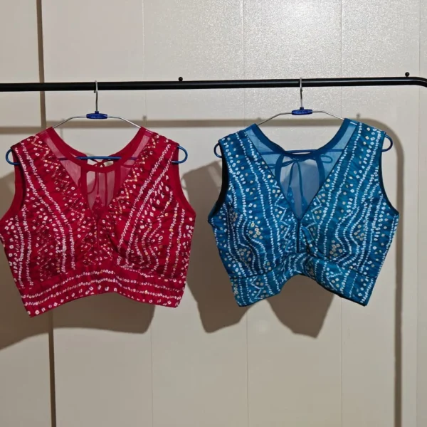 Bandhni print blouse
