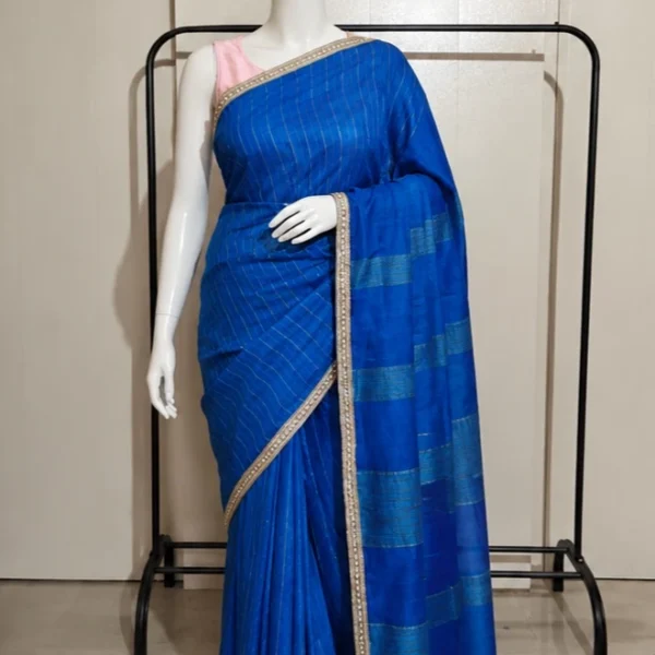 Bhagalpuri silk with pearl border
