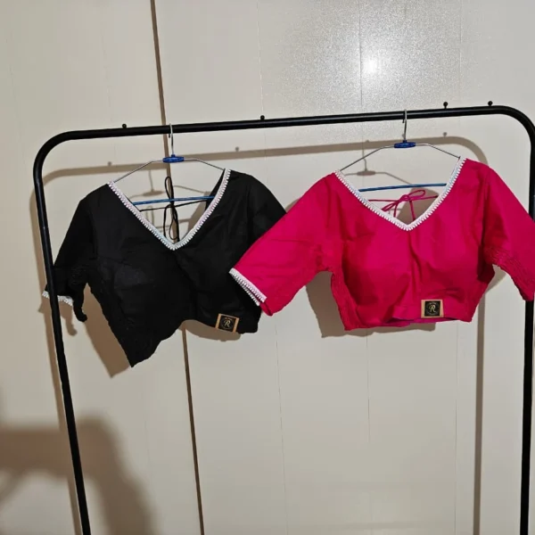Stretchable solid lace blouse